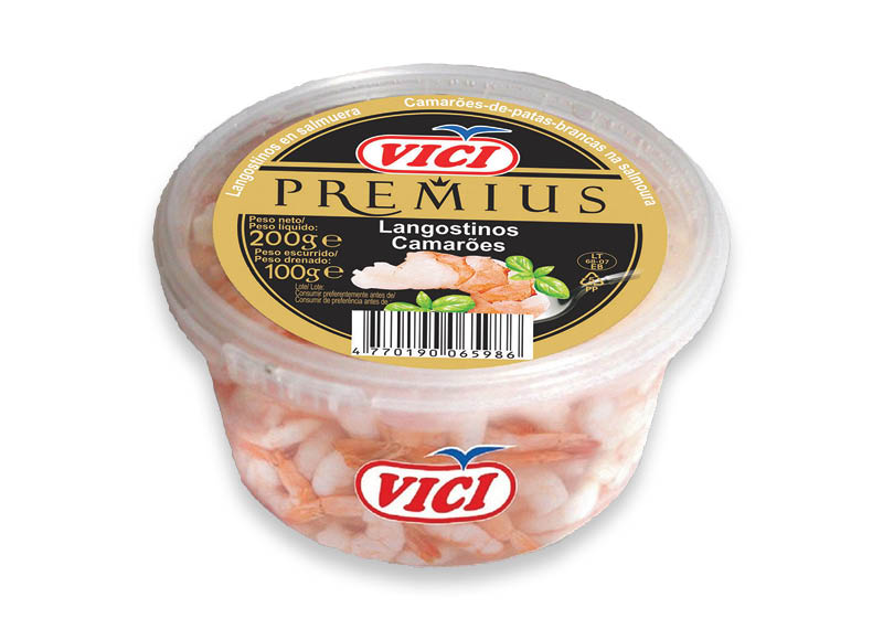 Blyškiosios krevetės sūryme VIČI
			, 
				 200 g, 17,95 Eur/kg A lygio parduotuvėse Ir IKI EXPRESS