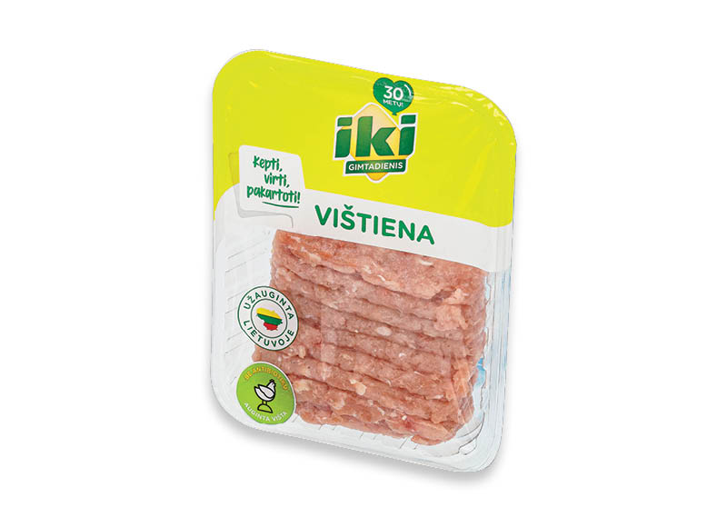IKI smulkinta vištiena
,
(užauginta be antibiotikų) 400 g, 5,73 Eur/kg A lygio parduotuvėse IKI smulkinta vištiena
,
(užauginta be antibiotikų) 400 g, 5,73 Eur/kg A lygio parduotuvėse