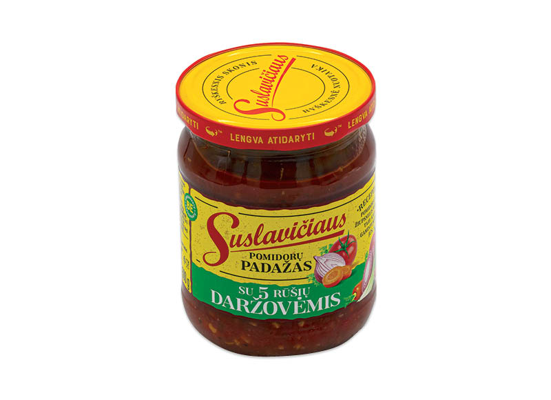 SUSLAVIČIAUS pomidorų padažas
			, 
				 500 g, 4 rūšių, 2,78 Eur/kg