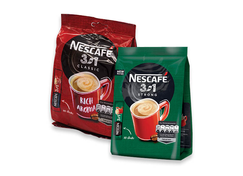 Tirpiosios kavos gėrimai Nescafe
			, 
				 maišeliuose po 10 vnt., 4 rūšių Ir IKI EXPRESS