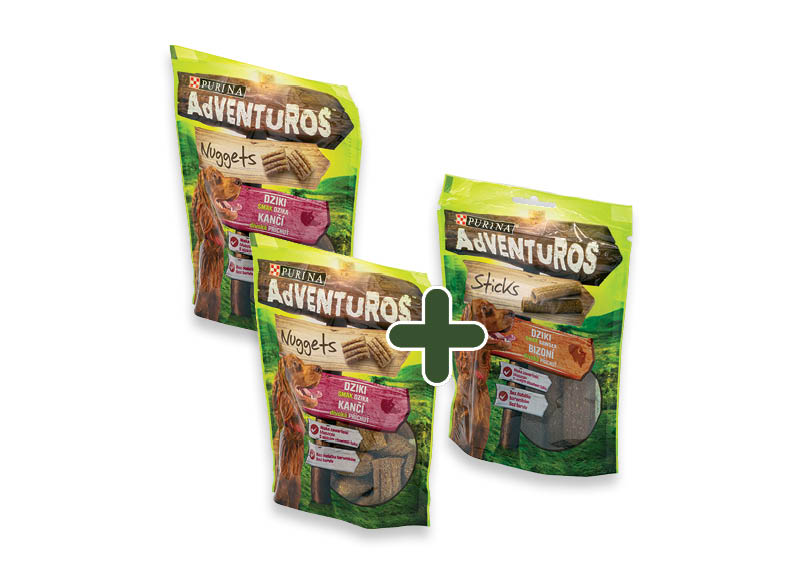 Šunų užkandis ADVENTUROS
			, 
				 90 g, 120 g, 2 rūšių 1,59 Eur/vnt. A lygio parduotuvėse