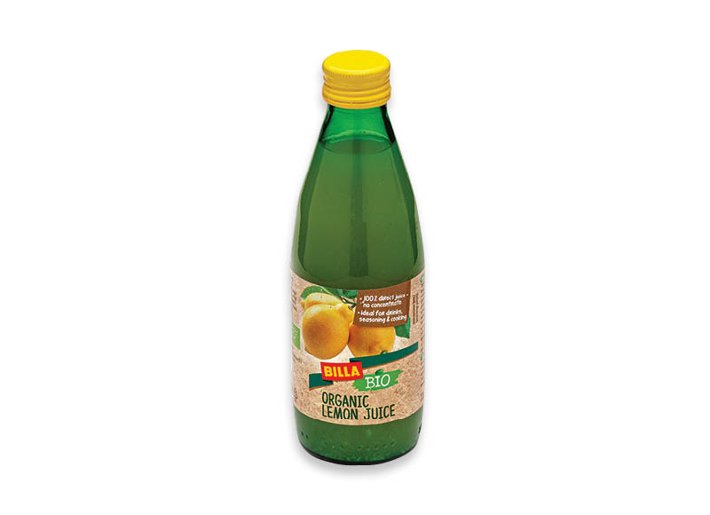 BILLA BIO ekologiškos citrinų sultys, 250 ml, 4,16 Eur/l. A lygio parduotuvėse