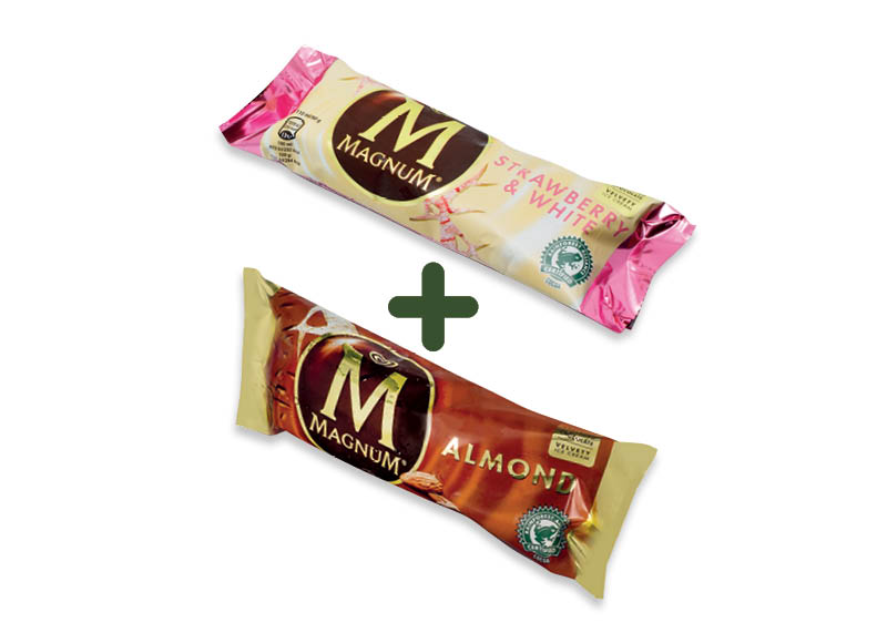 Valgomieji ledai MAGNUM ant pagaliuko
			, 
				 85 ml, 90 ml, 110 ml, 120 ml 6 rūšių, 1,95 Eur/vnt. Ir IKI EXPRESS