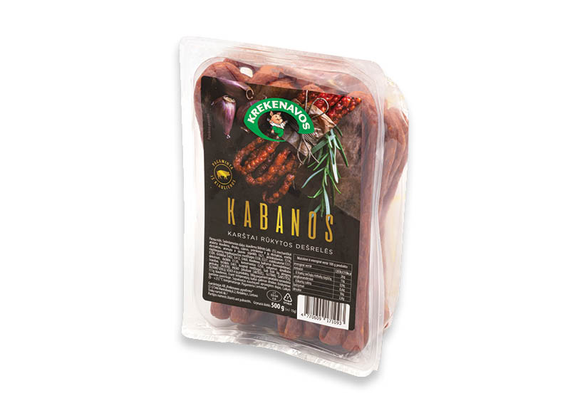 Karštai rūkytos dešrelės KABANOSY
,
500 g, 5,98 Eur/kg Karštai rūkytos dešrelės KABANOSY
,
500 g, 5,98 Eur/kg