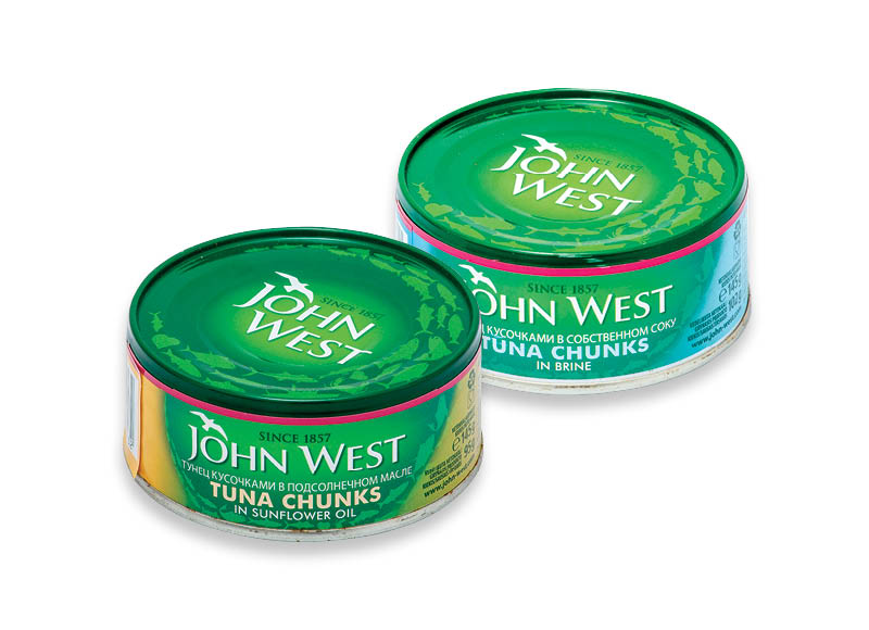 Žuvų konservams JOHN WEST
			, 
				 121 g, 145 g, 160 g, 5 rūšių