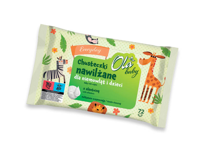 Drėgnosios servetėlės EVERYDAY
			, 
				 72 vnt., 0,01 Eur/vnt.
