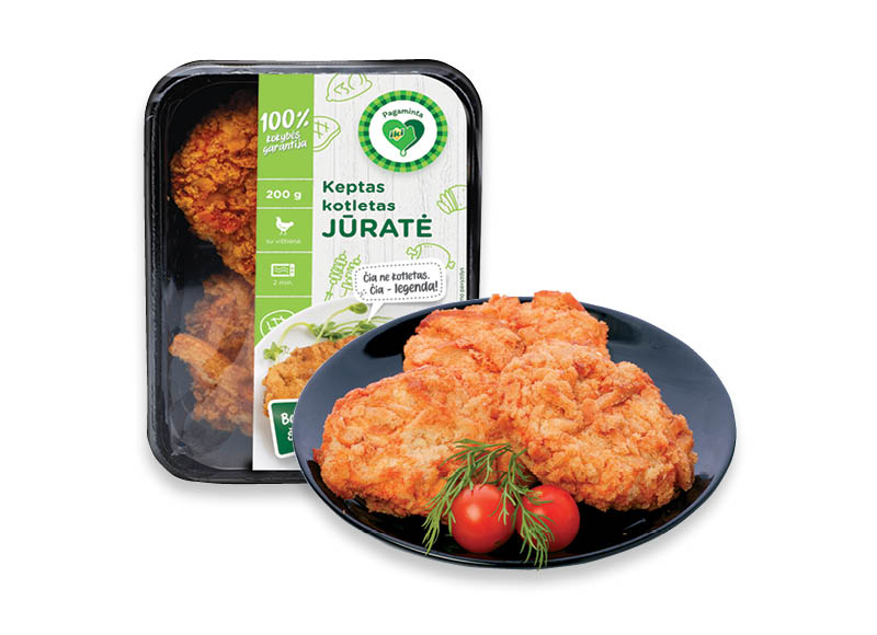 PAGAMINTA IKI keptam JŪRATĖS kotletui
			, 
				 200 g, 12,45 Eur/kg Ir IKI EXPRESS