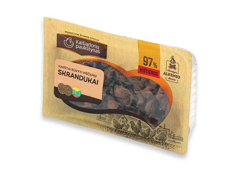 Karštai rūkyti KAIŠIADORIŲ PAUKŠTYNO viščiukų broilerių skrandukai
			, 
				 250 g, 9,96 ur/kg. A lygio parduotuvėse