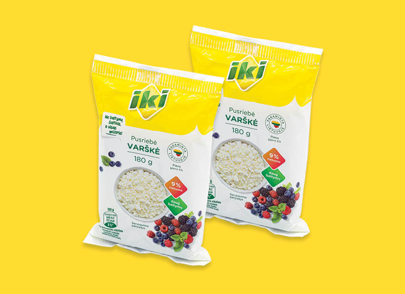 IKI pusriebė varškė
			, 
				 1 kg, 9 % rieb.