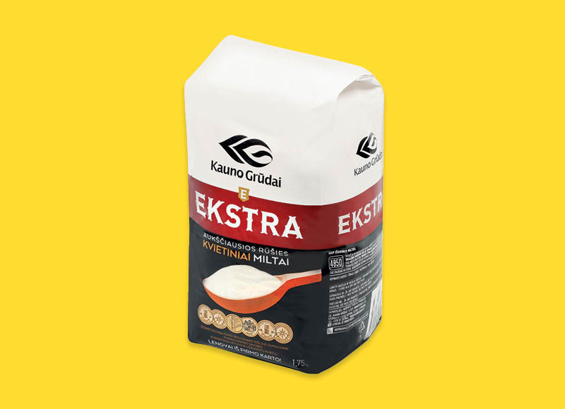 KAUNO GRŪDŲ miltai EKSTRA, 1,75 kg. 0,68 Eur/kg