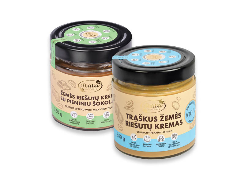 Šokoladiniam riešutų kremui RŪTA
			, 
				 350 g, 2 rūšių