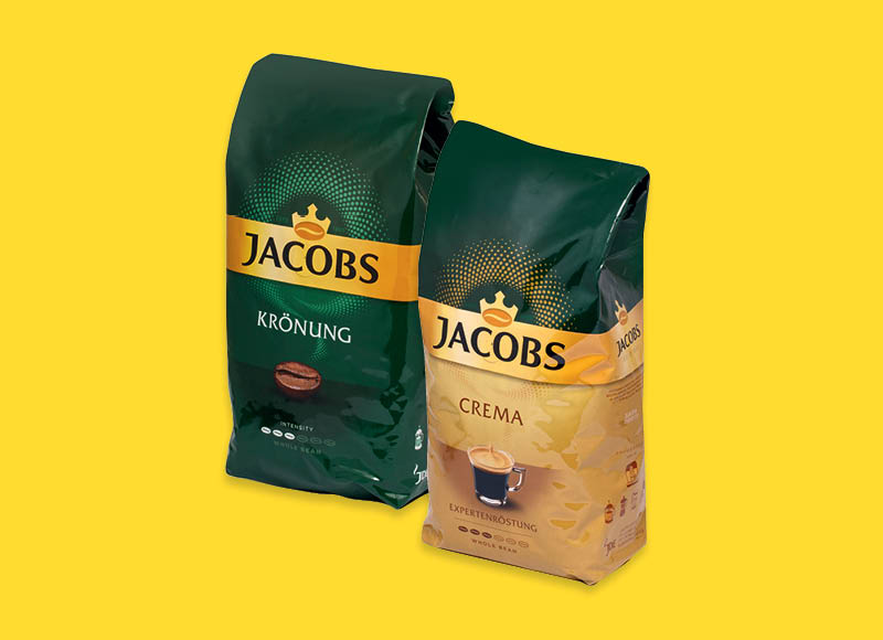 Kavos pupelėms JACOBS KRONUNG ir CREMA
			, 
				 1 kg, 2 rūšių