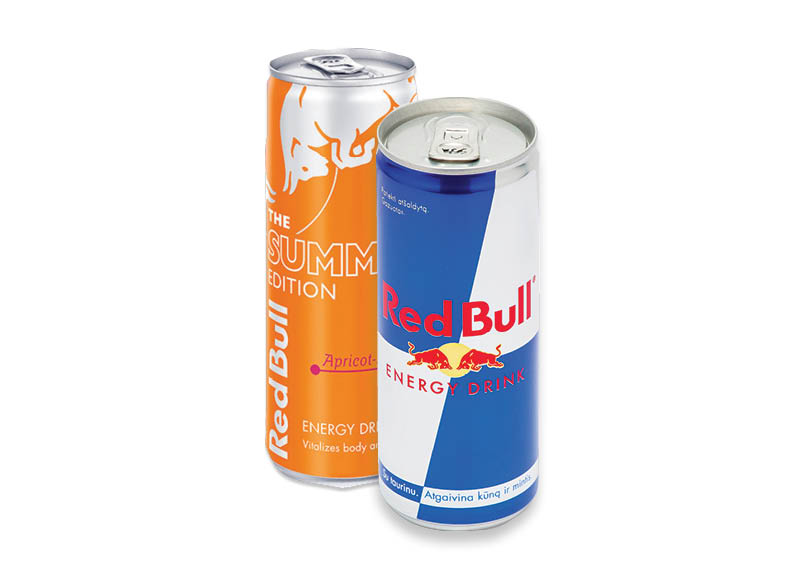 Energiniam gėrimui RED BULL
			, 
				 0,25 l, 7 rūšių, 3,96 Eur/l (nevartoti su alkoholiniais gėrimais). Ir IKI EXPRESS