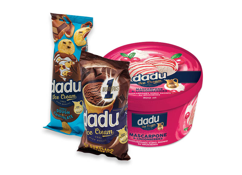 Valgomiesiems ledams DADU
			, 
				 Įvairių rūšių. Ir IKI EXPRESS