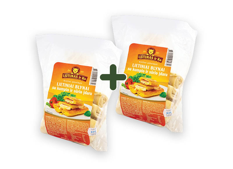 Šaldyti LIŪTUKAS IR KO lietiniai su kumpiu ir sūriu
			, 
				 400 g, 2,79 Eur/vnt. A lygio parduotuvėse