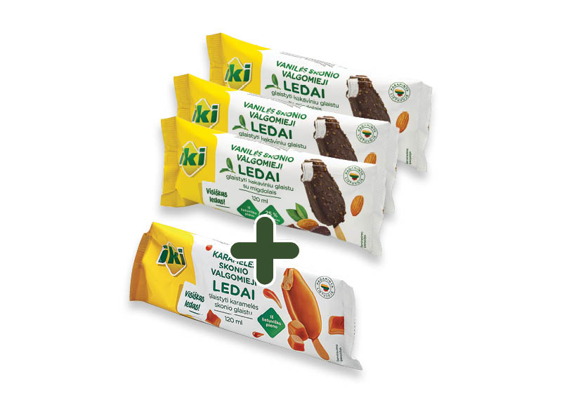 IKI valgomieji ledai ant pagaliuko
,
120 ml, 2 rūšių, 0,69 Eur/vnt. A lygio parduotuvėse IKI valgomieji ledai ant pagaliuko
,
120 ml, 2 rūšių, 0,69 Eur/vnt. A lygio parduotuvėse