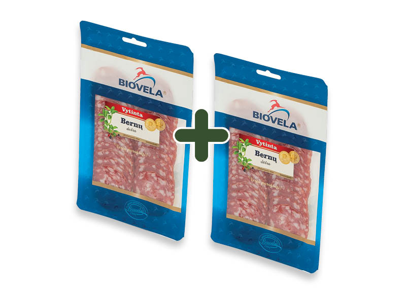 Vytinta BERNŲ dešra griežinėliais
			, 
				 90 g, a. r., 2,79 Eur/vnt. Ir IKI EXPRESS