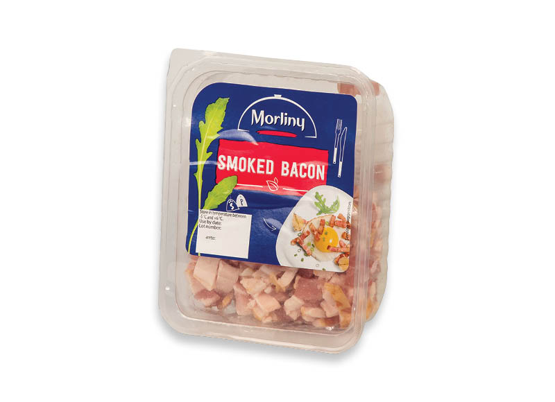 Šaltai rūkytos šoninės kubeliai, 200 g, 6,45 Eur/kg. A lygio parduotuvėse