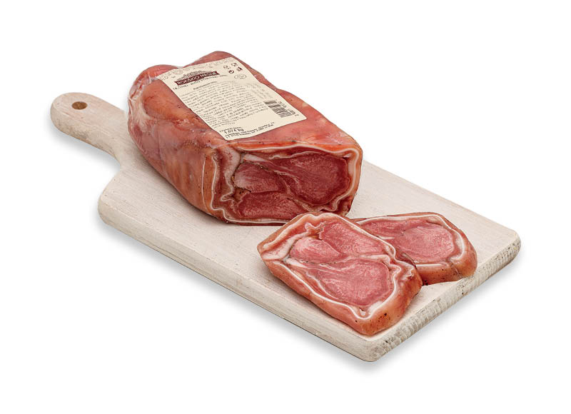 Rokiškio mėsinės virtas liežuvių ir ausų vyniotinis
			, 
				 (sveriamoje vitrinoje) 1 kg, a. r. A lygio parduotuvėse