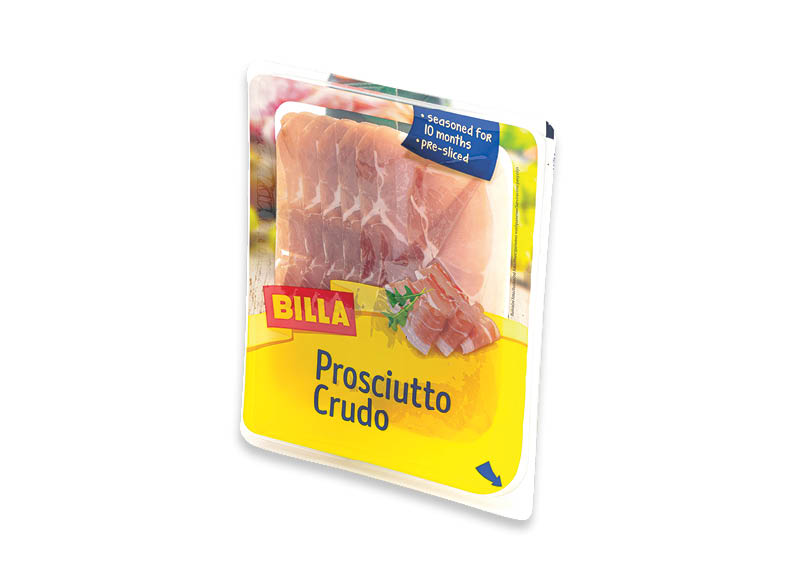 BILLA vytintas kumpis PROSCIUTTO CRUDO
			, 
				 90 g, 22,11 Eur/kg. A lygio parduotuvėse