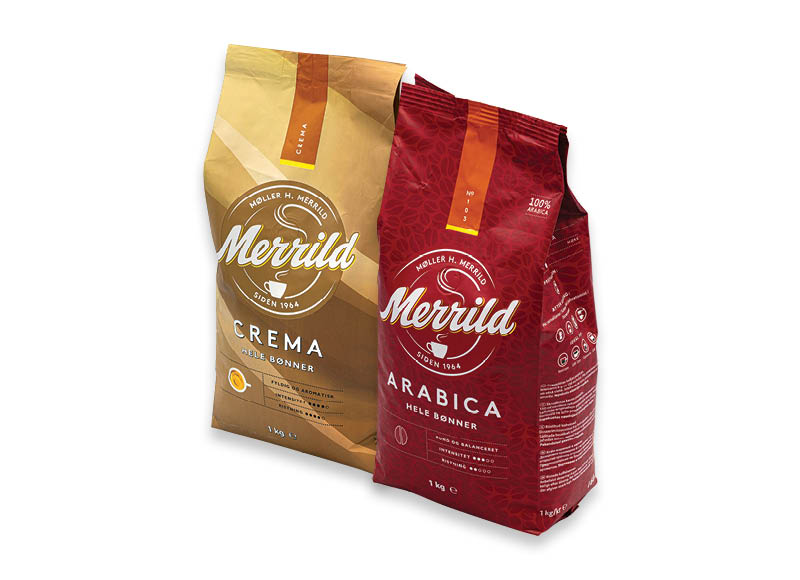 Kavos pupelės MERRILD CREMA ir ARABICA
			, 
				 1 kg, 2 rūšių