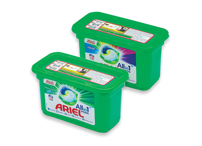 Skalbimo kapsulės ARIEL, 1 pak./26 vnt., 4 rūšių. 0,23 Eur/vnt. Skalbimo kapsulės ARIEL, 1 pak./26 vnt., 4 rūšių. 0,23 Eur/vnt.