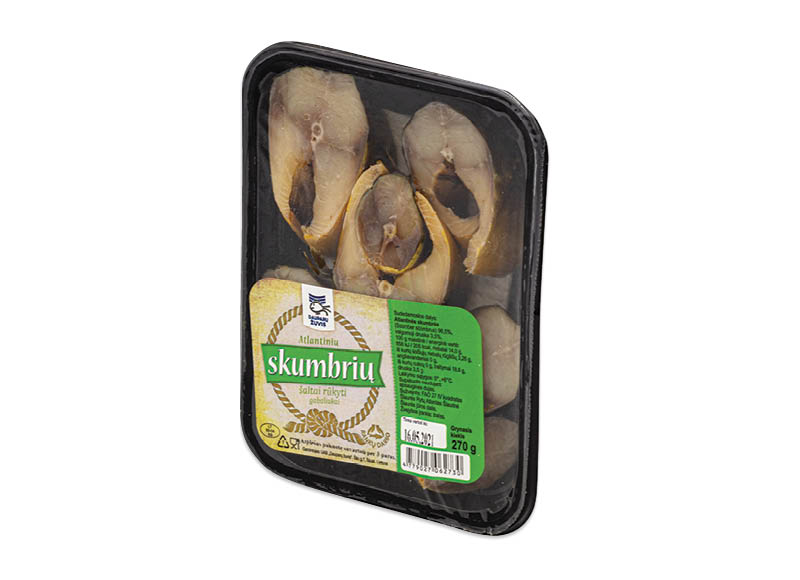Šaltai rūkytos skumbrės gabaliukai
			, 
				 270 g, 6,63 Eur/kg A lygio parduotuvėse