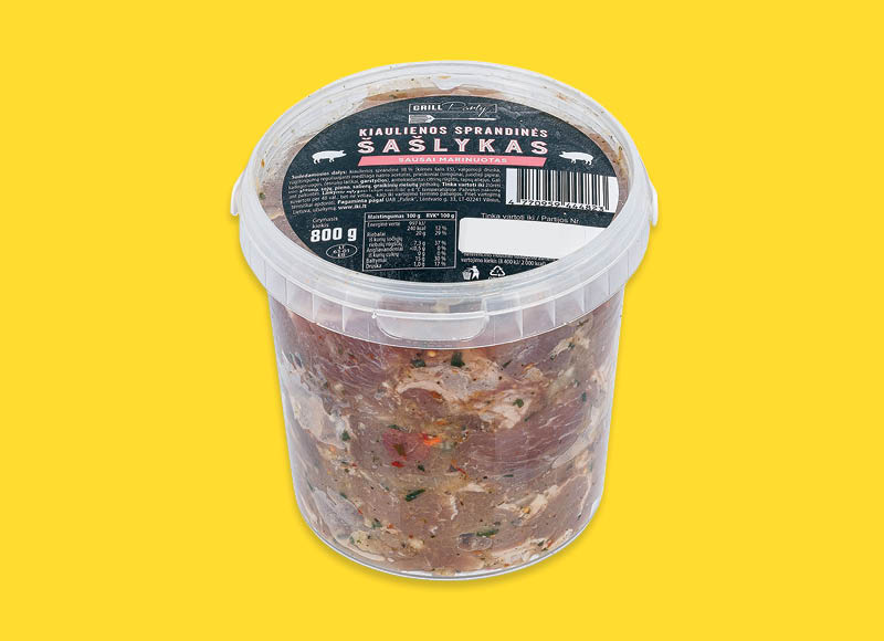 GRILL PARTY sausai marinuotas kiaulienos sprandinės šašlykas
			, 
				 800 g, 5,24 Eur/kg