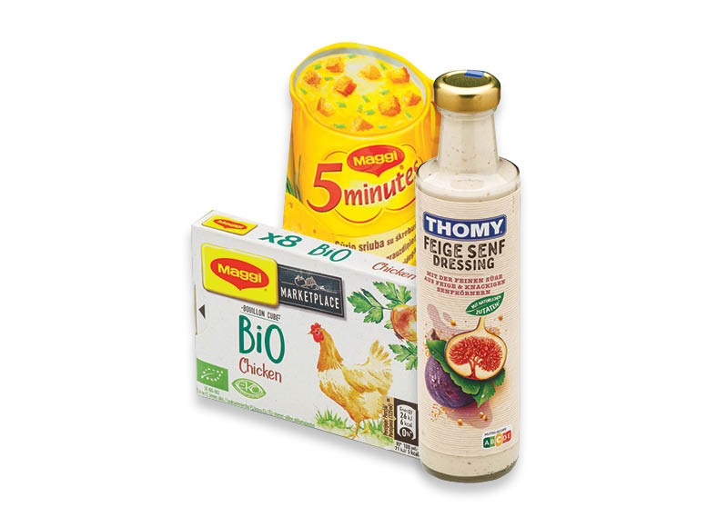 Produkcijai MAGGI, THOMY
			, 
				 Įvairių rūšių. Ir IKI EXPRESS