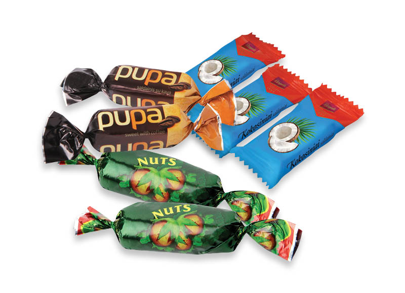 Sveriami saldainiai PUPA, KOKOSINIAI, NUTS
			, 
				 1 kg, 3 rūšių. A lygio parduotuvėse