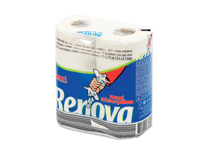 Popieriniai rankšluosčiai RENOVA MAXI
			, 
				 2 vnt./pak., 0,35 Eur/vnt. A lygio parduotuvėse