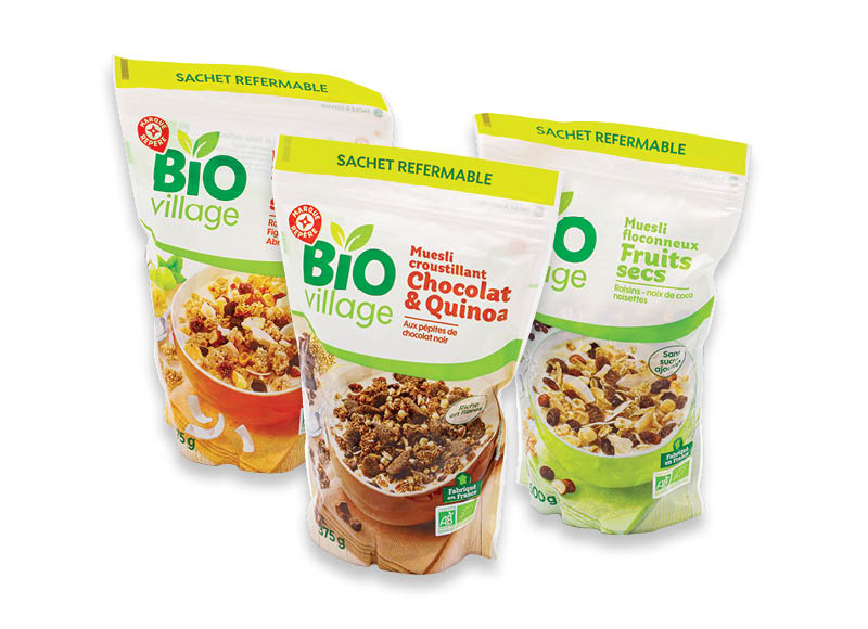 BIO VILLAGE dribsniai ir javainiai
			, 
				 375 g, 500 g 3 rūšių