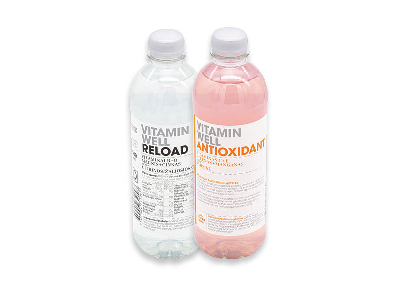 Vitaminizuotas gėrimas VITAMIN WEL
			, 
				 0,5 l, 2 rūšių, 2,98 Eur/l. A lygio parduotuvėse Ir IKI EXPRESS
