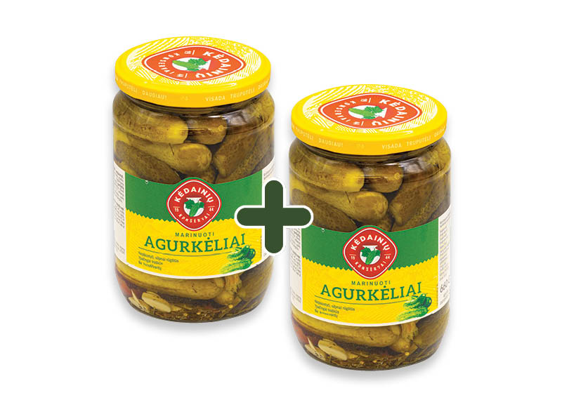 Marinuoti KĖDAINIŲ agurkėliai
			, 
				 660 g, 2,26 Eur/kg