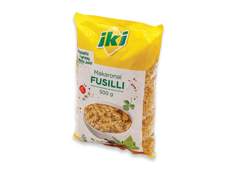 IKI makaronai FUSILLI
,
500 g, 1,38 Eur/kg IKI makaronai FUSILLI
,
500 g, 1,38 Eur/kg