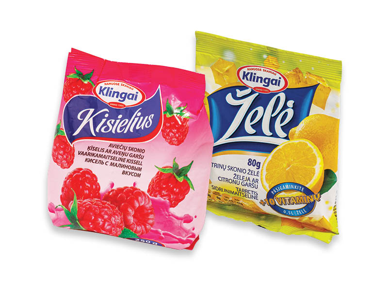 Kisielius ir želė KLINGAI
			, 
				 Įvairių rūšių