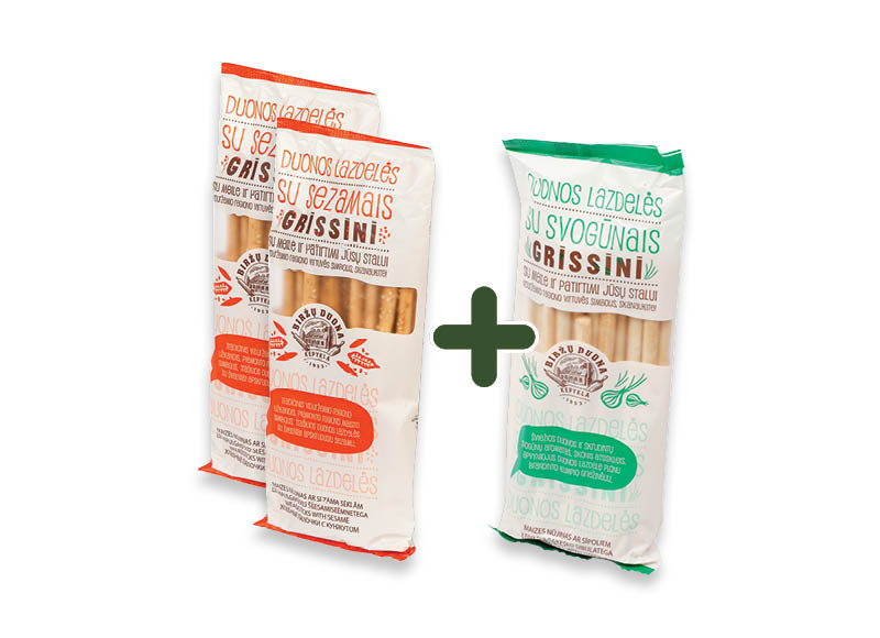 Duonos lazdelės GRISSINI, 125 g, 6 rūšių, 4,40 Eur/kg. Ir IKI EXPRESS Duonos lazdelės GRISSINI, 125 g, 6 rūšių, 4,40 Eur/kg. Ir IKI EXPRESS