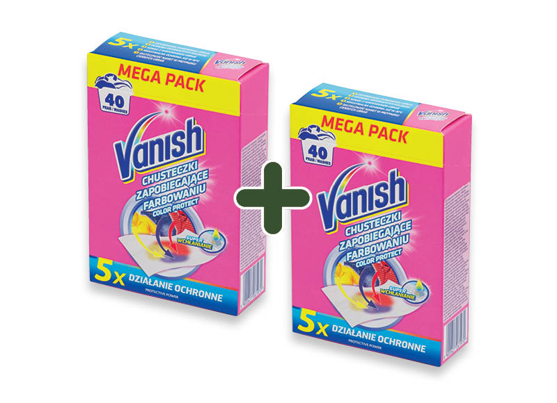 Skalbinių dažus sulaikančios servetėlės VANISH COLOR PROTECT
			, 
				 20 vnt., 40 skalb. 6,39 Eur/vnt. Ir IKI EXPRESS