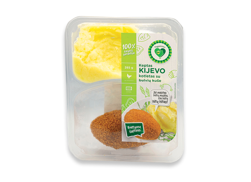 PAGAMINTA IKI keptas KIJEVO kotletas su bulvių koše
			, 
				 285 g, 10,49 Eur/kg Ir IKI EXPRESS