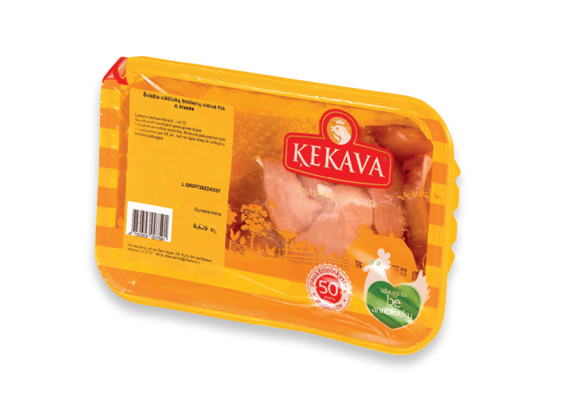 Šviežia viščiukų broilerių vidinė filė KEKAVA
			, 
				 (užauginta be antibiotikų). 400 g, 8,73 Eur/kg. A lygio parduotuvėse