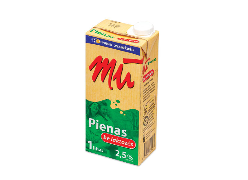 Pienas MŪ be laktozės
			, 
				 1 l, 2,5 % rieb.