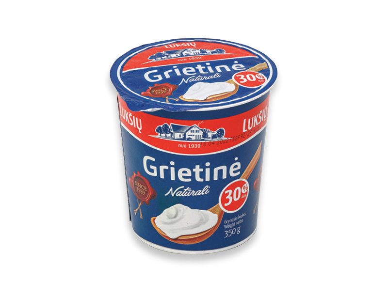 Natūrali LUKŠIŲ grietinė
			, 
				 350 g, 30 % rieb. 4,83 Eur/kg A lygio parduotuvėse