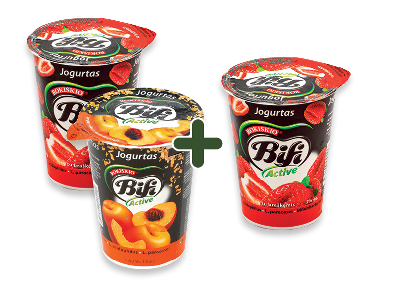 Jogurtas BIFI ACTIVE
			, 
				 360 g, 3 rūšių, 1,25 Eur/vnt