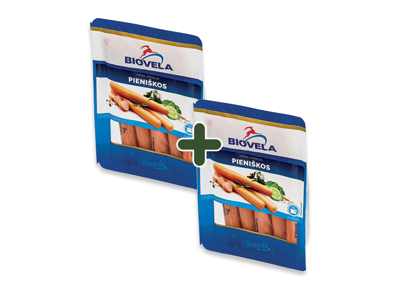 Virtos BIOVELOS PIENIŠKOS dešrelės
			, 
				 260 g, a. r., 2,19 Eur/vnt. A lygio parduotuvėse