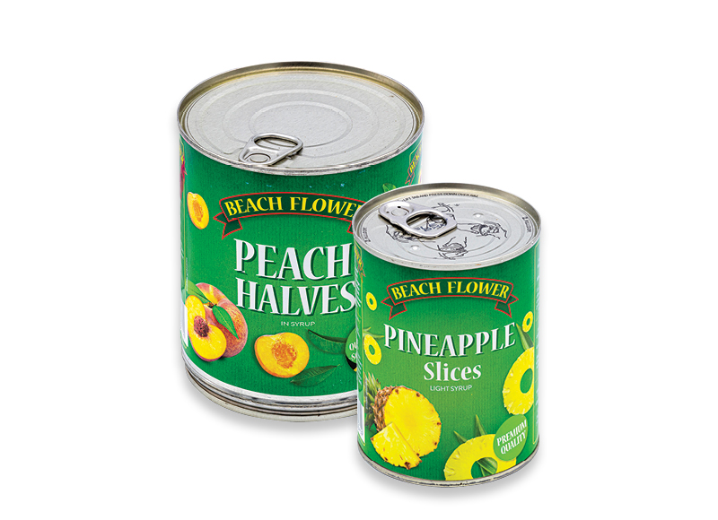 Konservuotiems vaisiams BEACH FLOWER
			, 
				 425 g, 585 g, 825 g, 6 rūšių Ir IKI EXPRESS