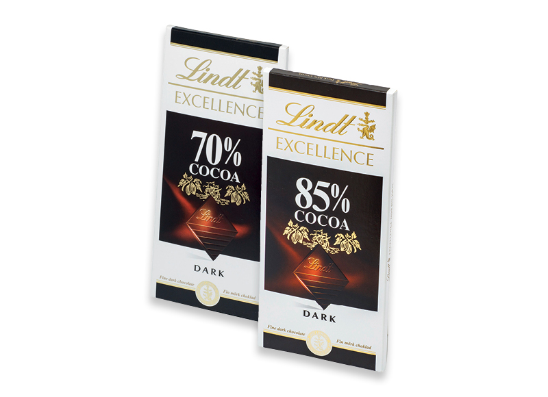 Šokolado plytelė LINDT
			, 
				 100 g, 2 rūšių, 19,90 Eur/kg Ir IKI EXPRESS