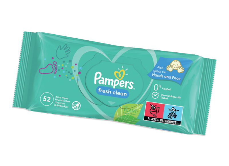 Drėgnosios servetėlės PAMPERS FRESH CLEAN
			, 
				 52 vnt./pak., 0,03 Eur/vnt.