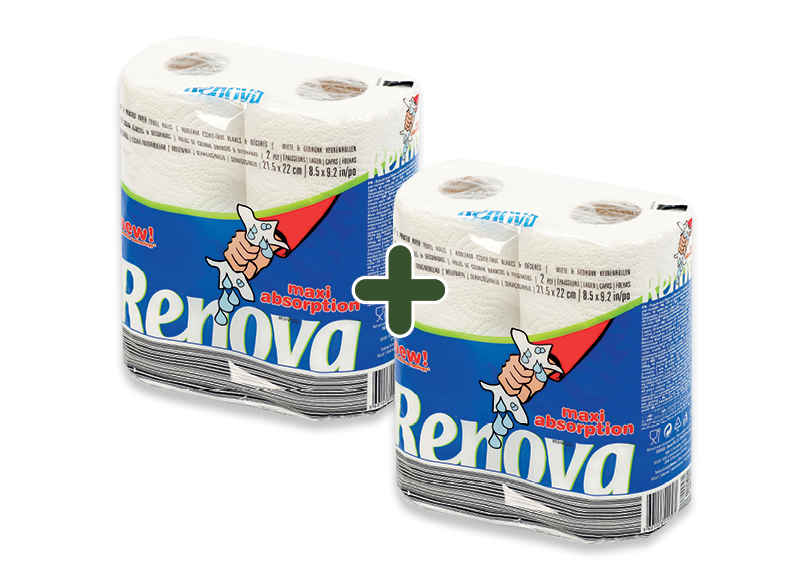 Popieriniai rankšluosčiai RENOVA MAXI ABSORPTION
			, 
				 2 vnt/pak. A lygio parduotuvėse