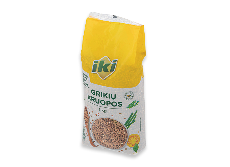 IKI grikių kruopos, 8&#215;100 g, 1,86 Eur/kg. A lygio parduotuvėse