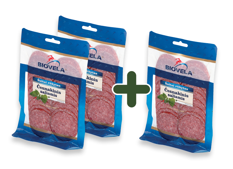 Šaltai rūkytas ČESNAKINIS saliamis griežinėliais
,
110 g, 1,79 Eur/vnt. Ir IKI EXPRESS Šaltai rūkytas ČESNAKINIS saliamis griežinėliais
,
110 g, 1,79 Eur/vnt. Ir IKI EXPRESS